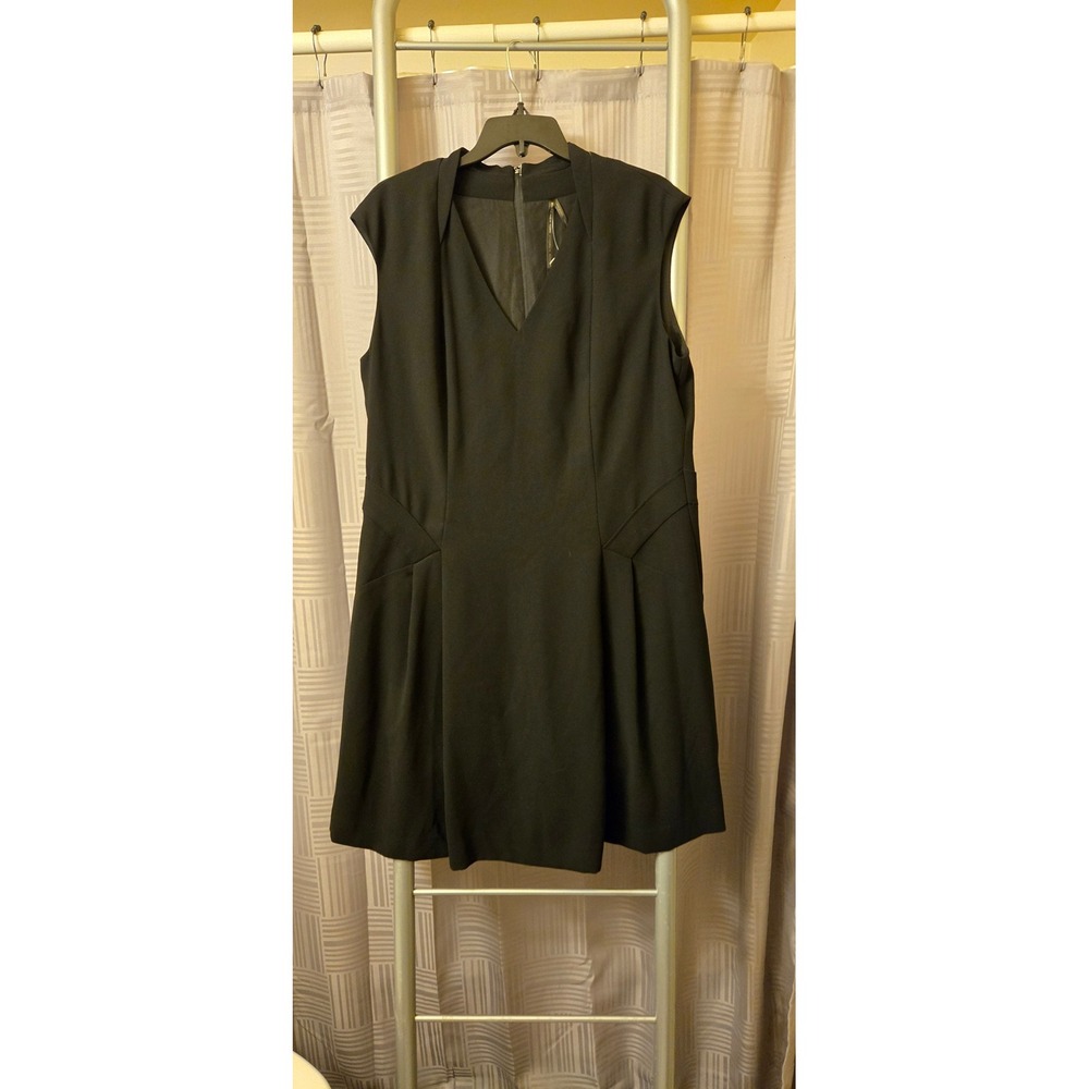 Marc New York Andrew Marc Black Sleeveless V-Neck Sheath Dress Size 14